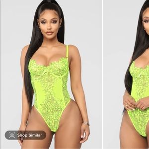 Fashion nova lime green lingerie 💚